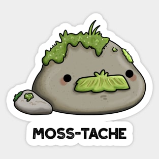 Moss-tache Funny Moustache Pun Sticker